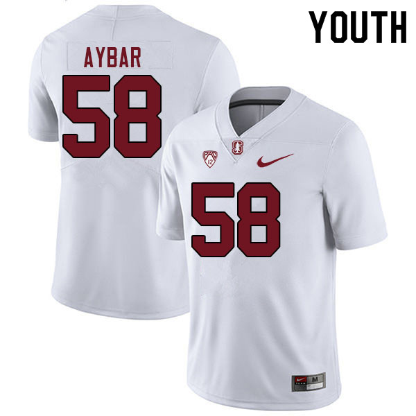 Youth #58 Wilfredo Aybar Stanford Cardinal College Football Jerseys Sale-White
